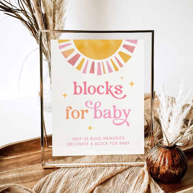 Sunshine Baby Shower Blocks for Baby Sign Poster (Von Creator hochgeladen)