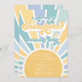 Sunshine Baby Shower Boho Retro Gelbe Sonnenschein Einladung