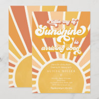 Sunshine Baby Shower Boho Retro Gelbe Sonnenschein