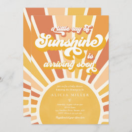 Sunshine Baby Shower Boho Retro Gelbe Sonnenschein Einladung