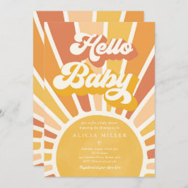Sunshine Baby Shower Boho Retro Gelbe Sonnenschein Einladung