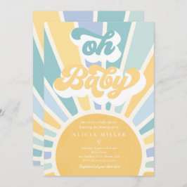 Sunshine Baby Shower Boho Retro Gelbe Sonnenschein Einladung