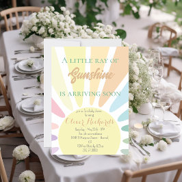 Sunshine Baby Shower Boho Retro Pink Baby Dusche Einladung