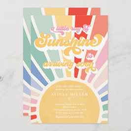 Sunshine Baby Shower Boho Retro Rainbow Sunshine Einladung