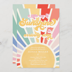 Sunshine Baby Shower Boho Retro Rainbow Sunshine Einladung