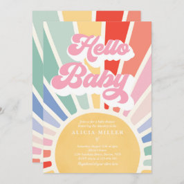 Sunshine Baby Shower Boho Retro Rainbow Sunshine Einladung