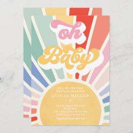 Sunshine Baby Shower Boho Retro Rainbow Sunshine Einladung