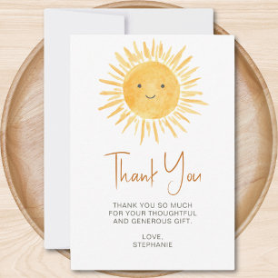 Sunshine Baby Shower Dankeskarte