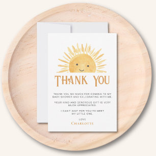 Sunshine Baby Shower Dankeskarte