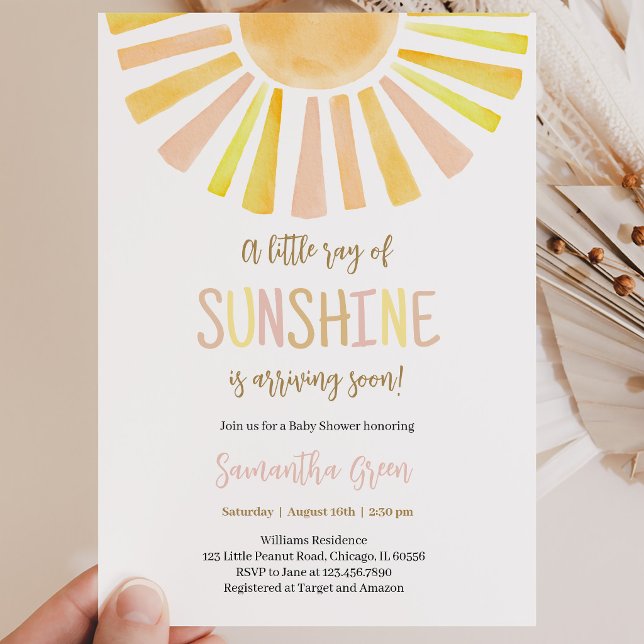 Sunshine Baby Shower Einladung (Von Creator hochgeladen)