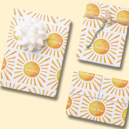 Sunshine Baby Shower Geschenkpapier Set