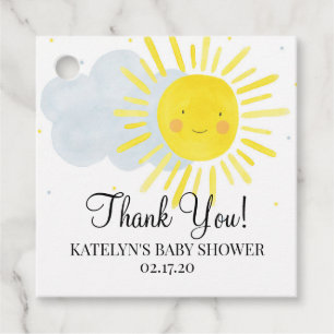 Sunshine Baby Shower Vielen Dank Party Tags Geschenkanhänger