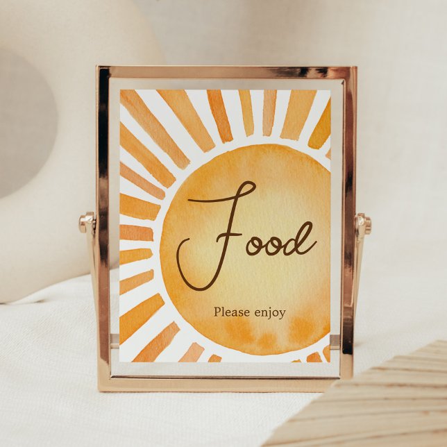 Sunshine Baby Showfood Poster (A Little Ray of Sunshine Baby Shower Food Sign)