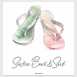 Sunshine Beach Flip Flops Aufkleber