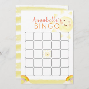 Sunshine Birthday Bingo Game Card Einladung