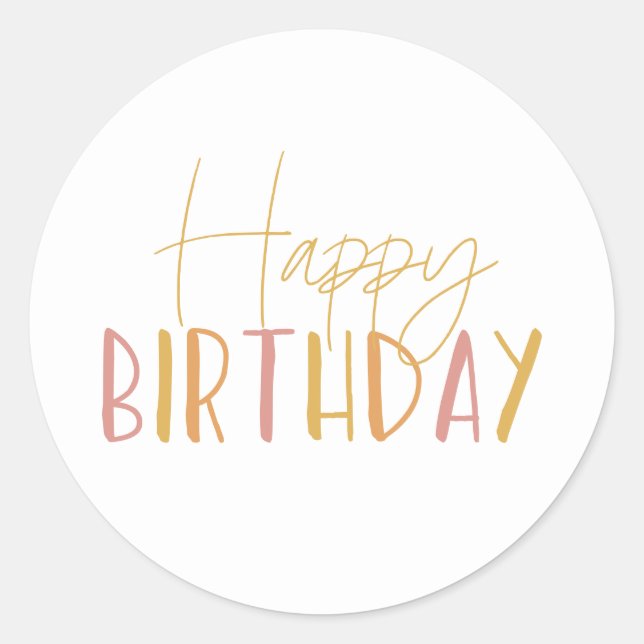 Sunshine Birthday Happy Birthday Cupcake Toppers Runder Aufkleber (Vorderseite)