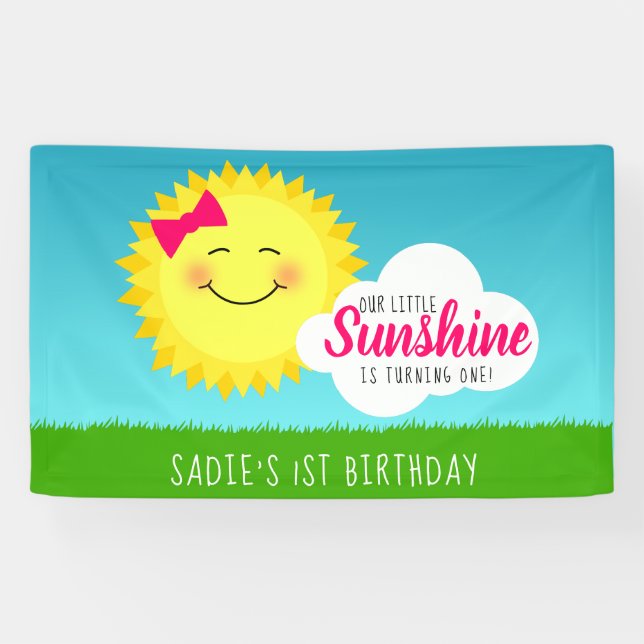 Sunshine Birthday Party Banner (Horizontal)
