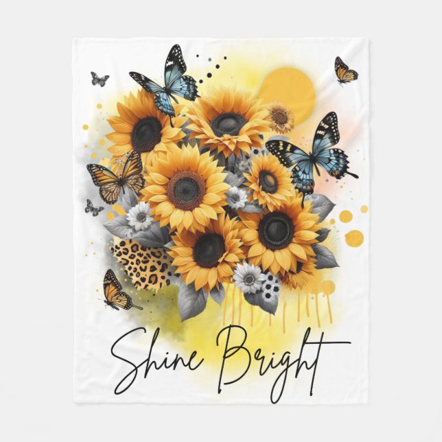 Sunshine Bloom Fleecedecke (Vorderseite)