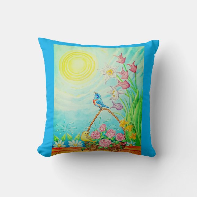 Sunshine blue skies throw pillow  kissen (Vorderseite)