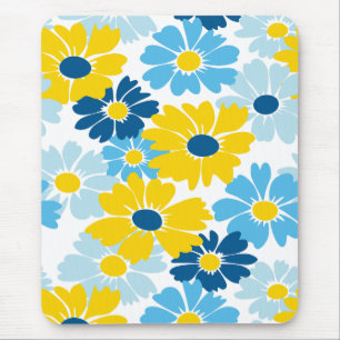 Sunshine Blue Sky blühend Daisy Mousepad