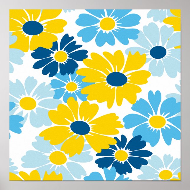 Sunshine Blue Sky blühend Daisy Poster (Vorne)