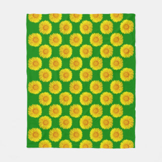 "Sunshine Blume" Green Fleece Blanket Design.