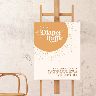 Sunshine Boho Diaper Raffle Baby Dusche Poster