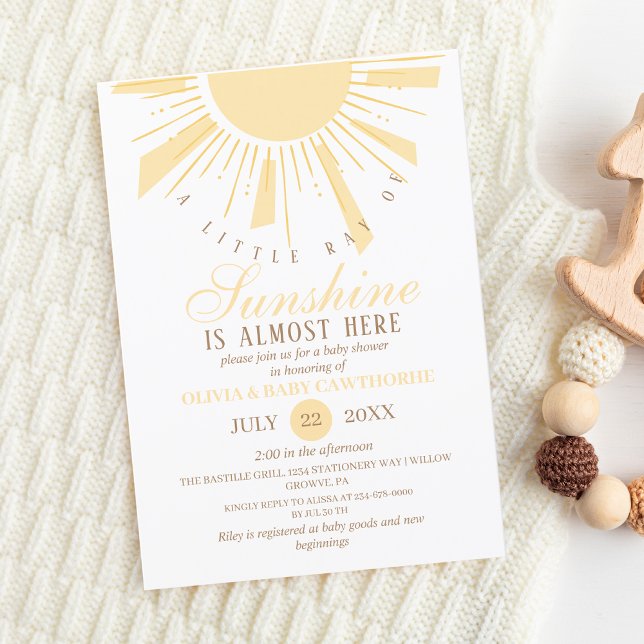 Sunshine Boho Foto Babydusche Einladung (Von Creator hochgeladen)