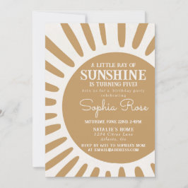 Sunshine boho Geburtstagssonne einladen Einladung