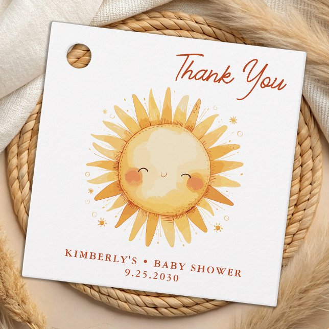 Sunshine Boho Niedlich Sun Vielen Dank Baby Dusche Geschenkanhänger (Von Creator hochgeladen)