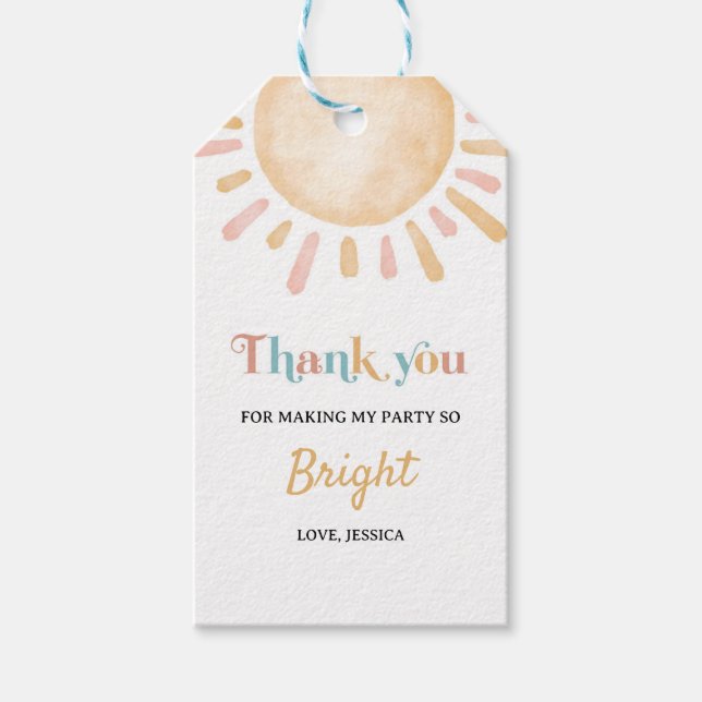 Sunshine Boho Sun Birthday Geschenkanhänger (Vorderseite)