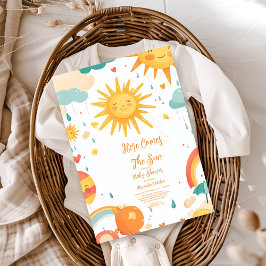 Sunshine Boho Sun Gender-Neutral Baby Dusche Einladung