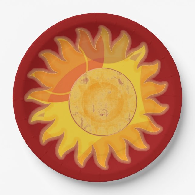 Sunshine Bold Red Plate Pappteller (Vorderseite)