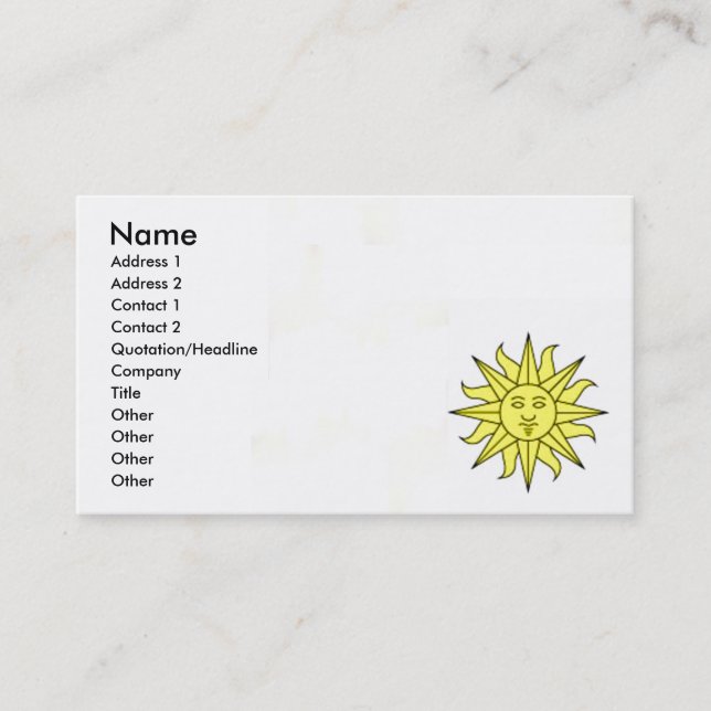 Sunshine Business Card Visitenkarte (Vorderseite)