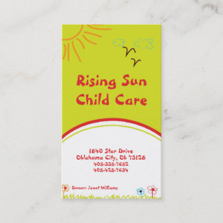 Sunshine Child Care Business Card Visitenkarte