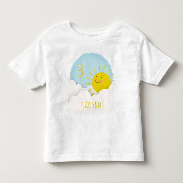 Sunshine Clouds Sky Geburtstag Kleinkind T-shirt (Vorderseite)