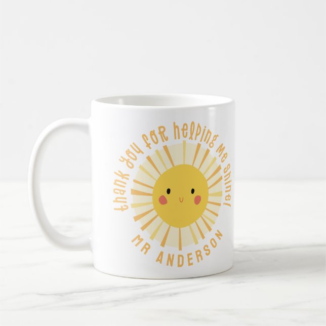 Sunshine Dankeschön Lehrer modern elegant Kaffeetasse (Links)