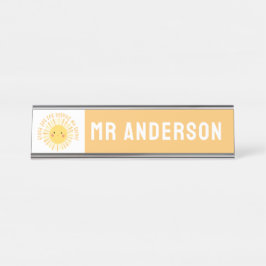 Sunshine Dankeschön Lehrer modern elegant Schreibtischnamensplakette