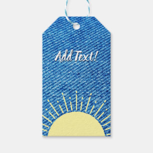 Sunshine Denim Baby Dusche Hintergrund Custom Geschenkanhänger