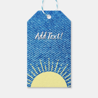 Sunshine Denim Baby Dusche Hintergrund Custom Geschenkanhänger