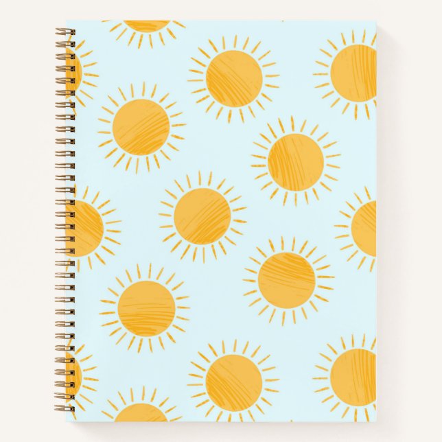 Sunshine Doodle Day Pattern Notizbuch (Vorderseite)