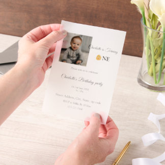 Sunshine einfache Foto QR Geburtstag Einladung