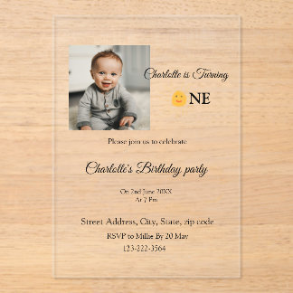 Sunshine einfache Foto QR Geburtstag Einladung