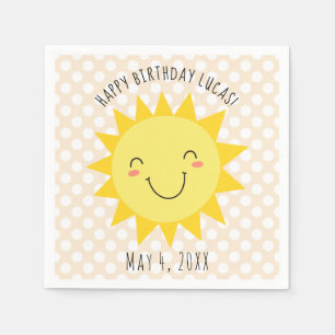 Sunshine Face Happy Birthday Party Serviette