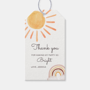 Sunshine Favor Tags Rainbow Boho Sun Birthday Geschenkanhänger