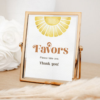 Sunshine Favorits Boho Retro Sun Party Signing Poster