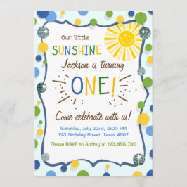 Sunshine First Birthday Party Einladung