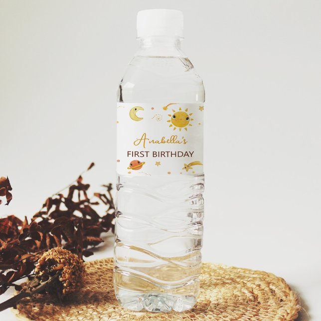 Sunshine First Trip Water Flasche Etikett Geburtst (Von Creator hochgeladen)