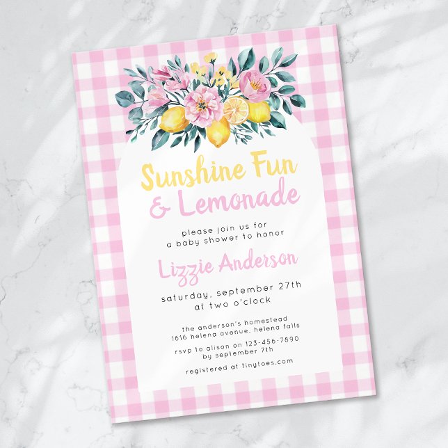 Sunshine Fun and Lemonade Floral Baby Dusche Einladung (Von Creator hochgeladen)