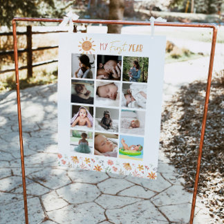 Sunshine Geburtstag Erstes Jahr Fotos Meilenstein Poster